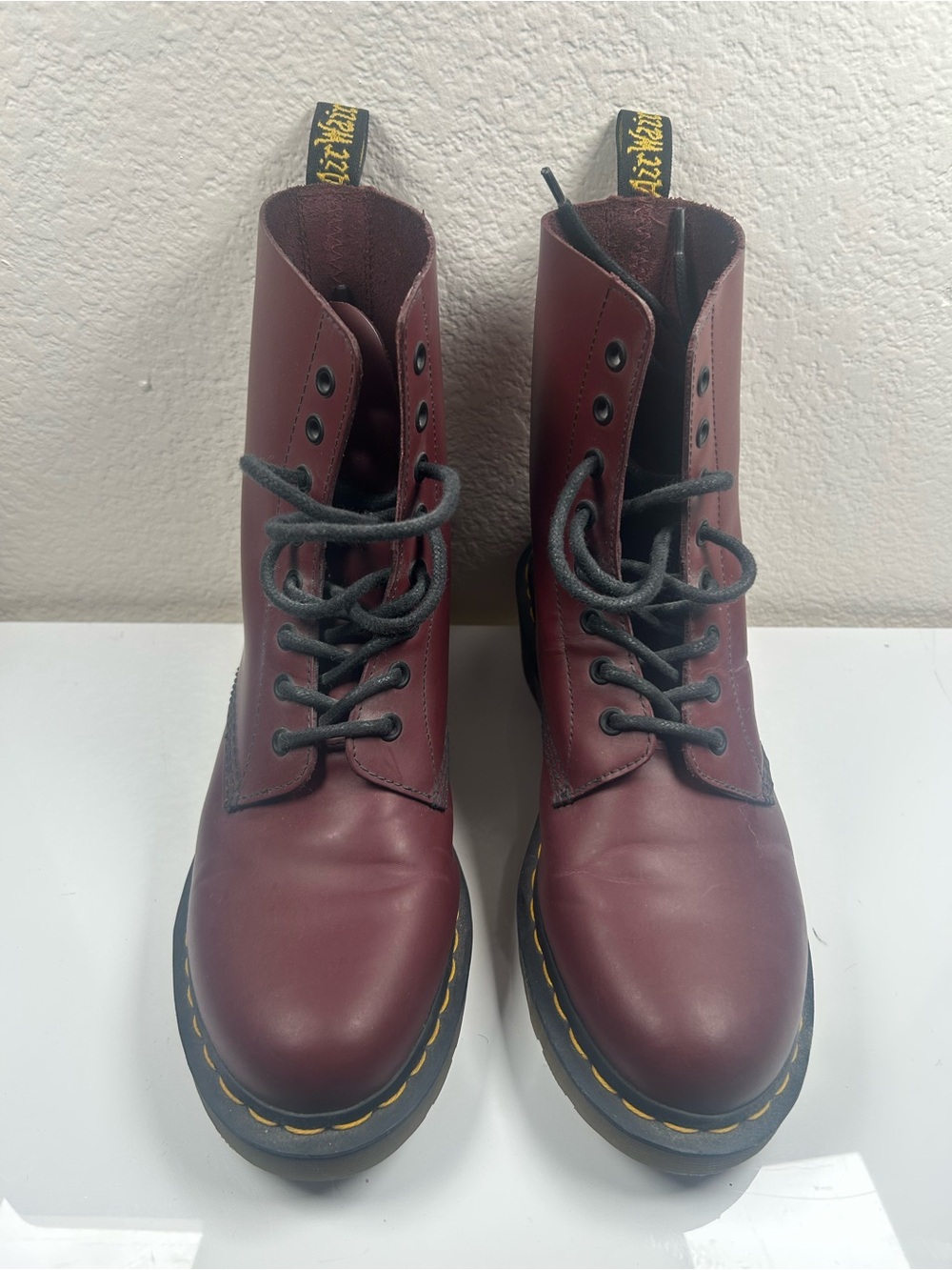 Dr. Martens Burgundy Leather Boots